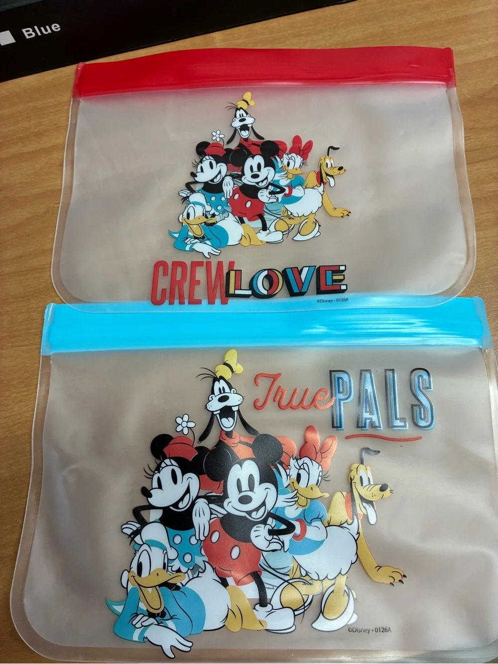 Disney True Pals Clear Zip Pouch with Bright Blue Seal